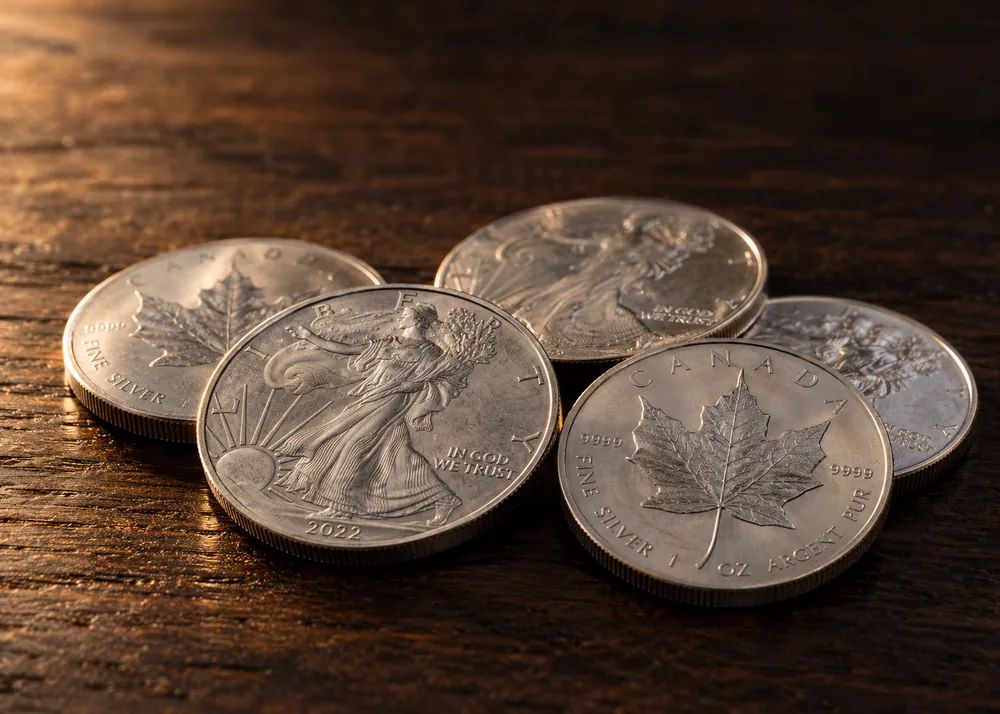 American Silver Eagle and Canadian Silver Maple Leaf bullion coins